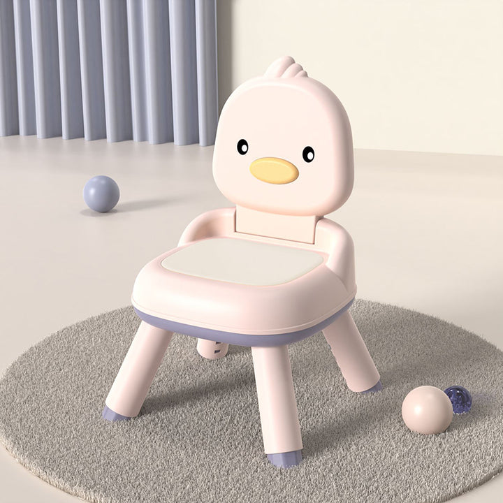 Tabouret bas carré moderne minimaliste en polypropylène avec coussin et dossier en similicuir PU pour enfants pour salon 