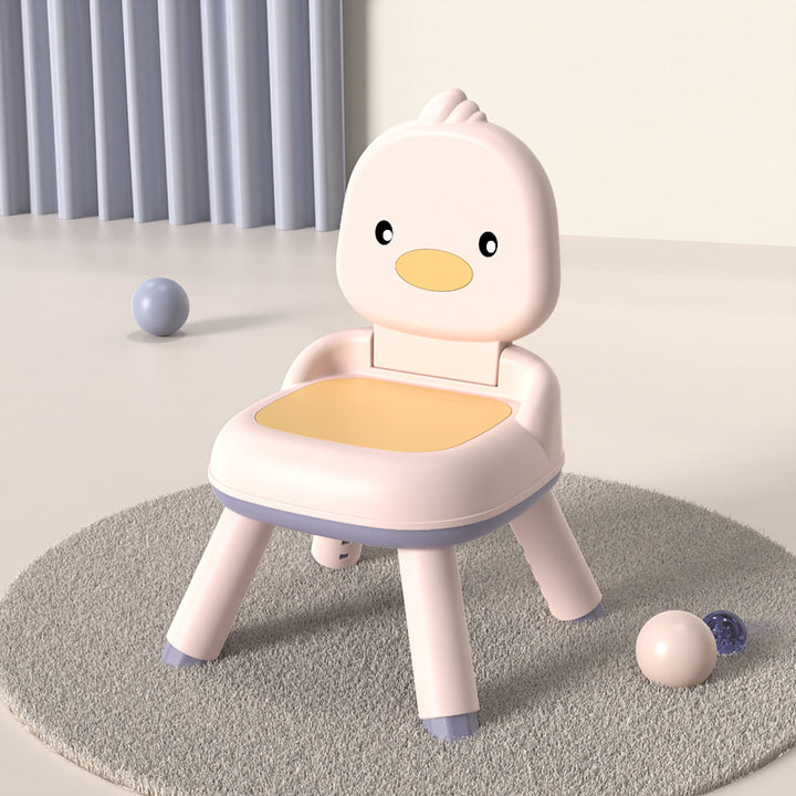 Tabouret bas carré moderne minimaliste en polypropylène avec coussin et dossier en similicuir PU pour enfants pour salon 
