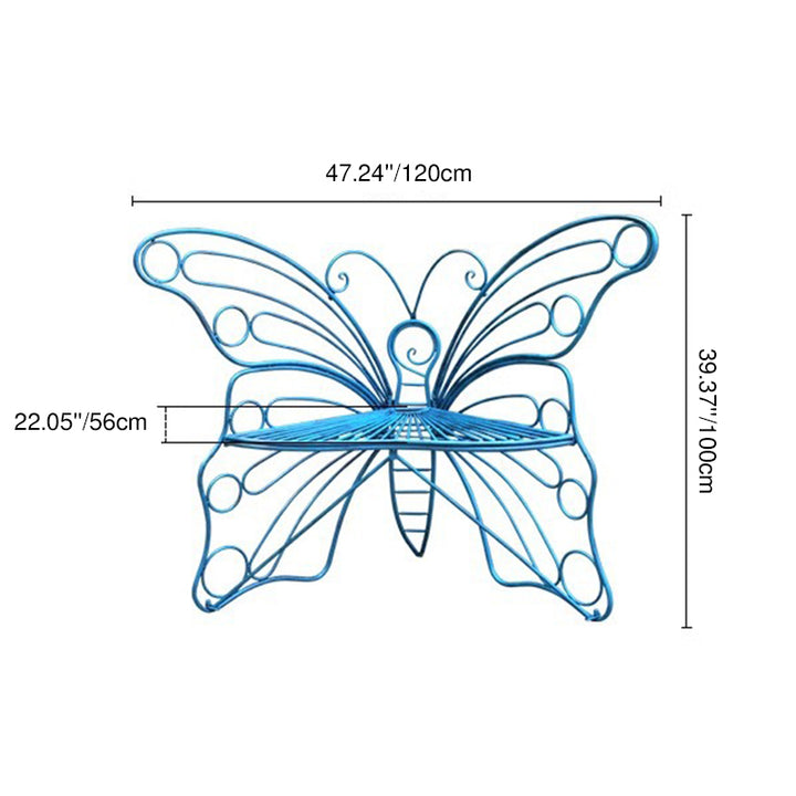 Respaldo de Silla de Salón de Hierro en Forma de Mariposa Minimalista Moderna para Jardín 