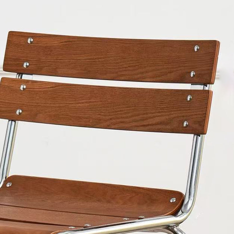 Modern Minimalist Rectangular Bar Stool - Solid Wood Multi-layer Board, Sleek Metal Frame: Durable Finish &amp; Stable Support For Kitchen And Dining Room