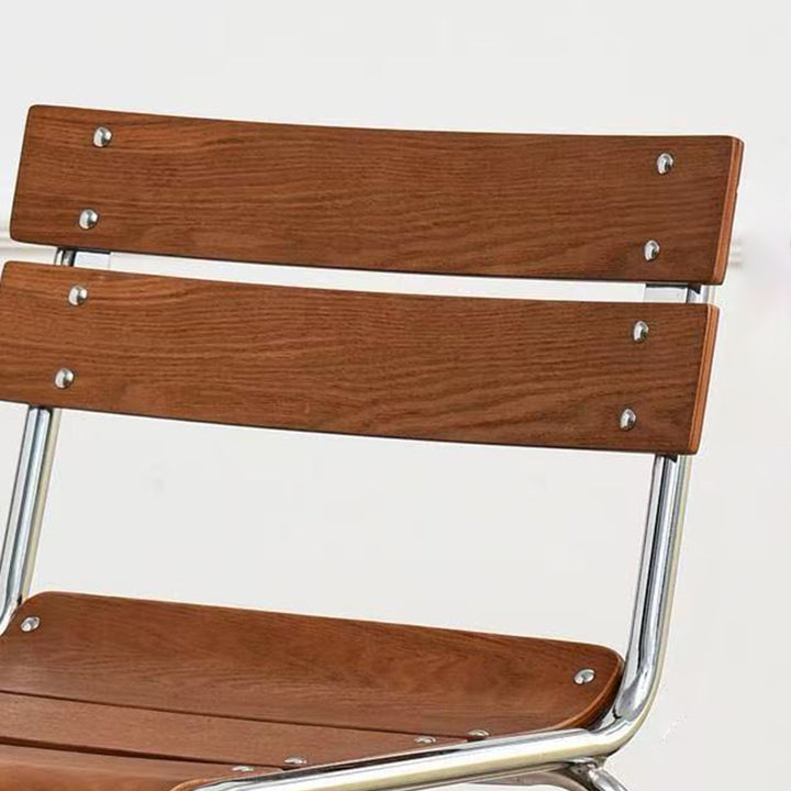 Modern Minimalist Rectangular Bar Stool - Solid Wood Multi-layer Board, Sleek Metal Frame: Durable Finish &amp; Stable Support For Kitchen And Dining Room