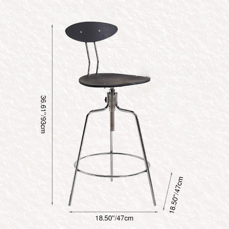 Modern Minimalist Rectangular Bar Stool - Solid Wood Multi-layer Board Metal Frame Swivel Adjustable Height  Durable Finish Stable Support For Kitchen &amp; Dining Room