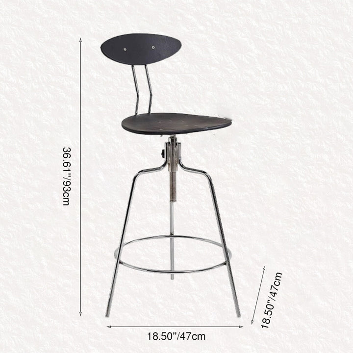 Modern Minimalist Rectangular Bar Stool - Solid Wood Multi-layer Board Metal Frame Swivel Adjustable Height  Durable Finish Stable Support For Kitchen & Dining Room