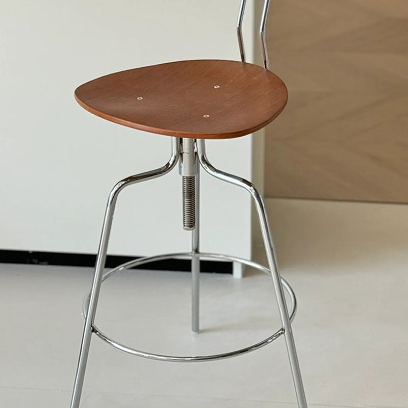Modern Minimalist Rectangular Bar Stool - Solid Wood Multi-layer Board Metal Frame Swivel Adjustable Height  Durable Finish Stable Support For Kitchen &amp; Dining Room