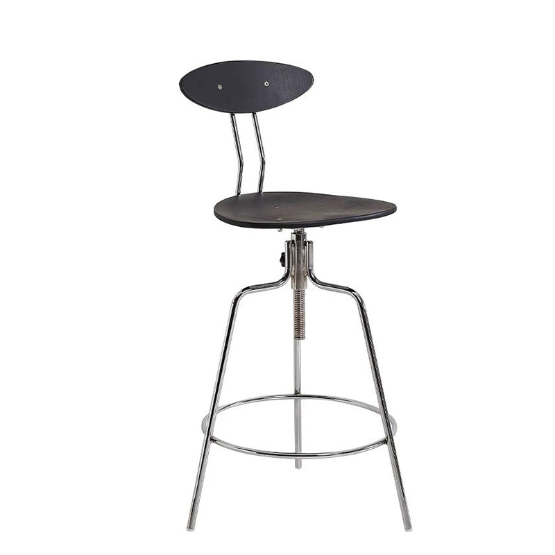 Modern Minimalist Rectangular Bar Stool - Solid Wood Multi-layer Board Metal Frame Swivel Adjustable Height  Durable Finish Stable Support For Kitchen &amp; Dining Room