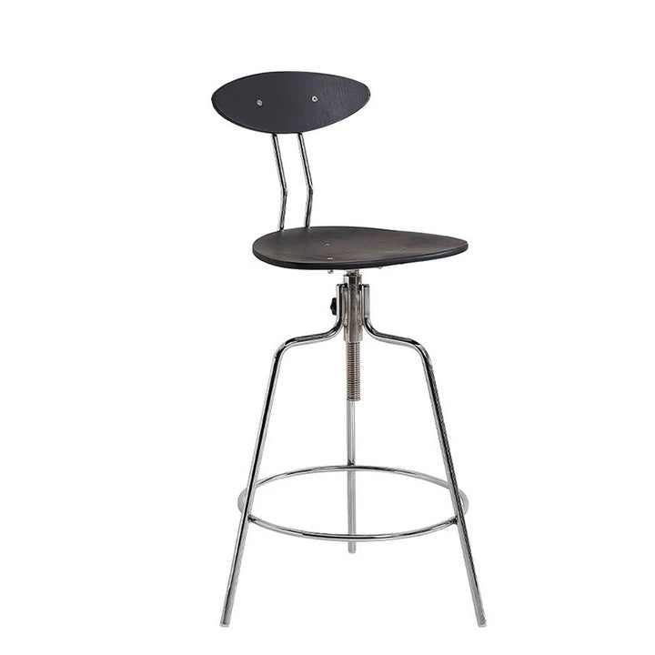Modern Minimalist Rectangular Bar Stool - Solid Wood Multi-layer Board Metal Frame Swivel Adjustable Height  Durable Finish Stable Support For Kitchen &amp; Dining Room