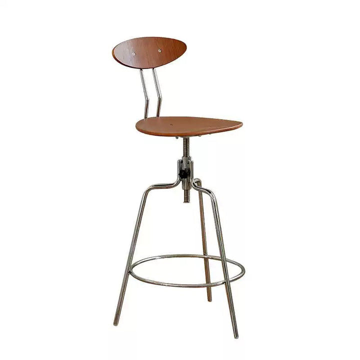 Modern Minimalist Rectangular Bar Stool - Solid Wood Multi-layer Board Metal Frame Swivel Adjustable Height  Durable Finish Stable Support For Kitchen &amp; Dining Room