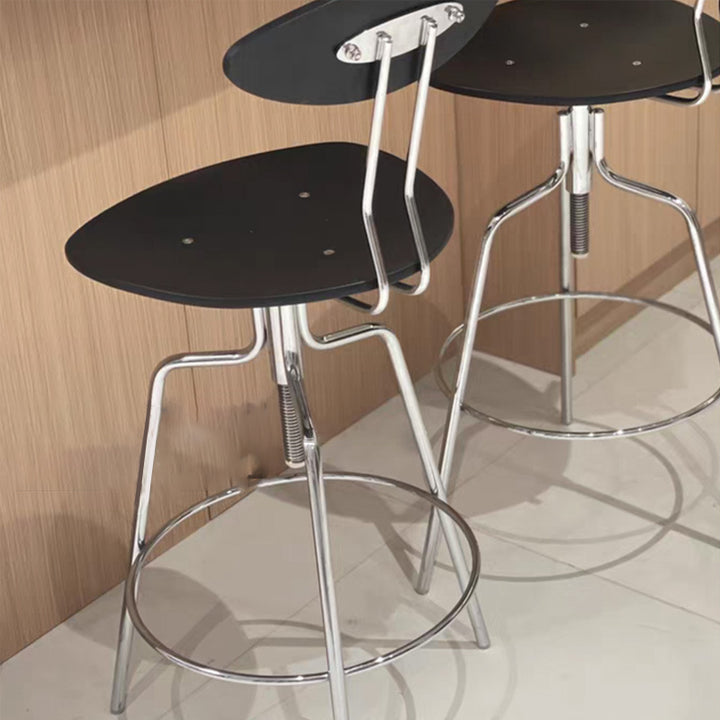 Modern Minimalist Rectangular Bar Stool - Solid Wood Multi-layer Board Metal Frame Swivel Adjustable Height  Durable Finish Stable Support For Kitchen &amp; Dining Room