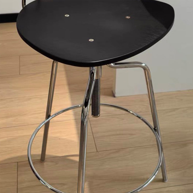 Modern Minimalist Rectangular Bar Stool - Solid Wood Multi-layer Board Metal Frame Swivel Adjustable Height  Durable Finish Stable Support For Kitchen &amp; Dining Room