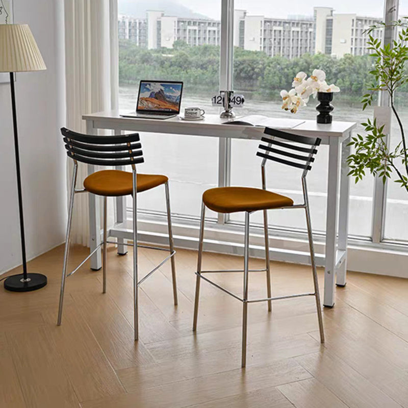 Modern Minimalist Rectangular Bar Stool – Solid Wood Multi-layer Board Seat with Natural Grain, Eco-Friendly Materials, Sturdy Iron Frame, High Load Capacity &amp; Wobble-Free Support For Kitchen &amp; Dining Room
