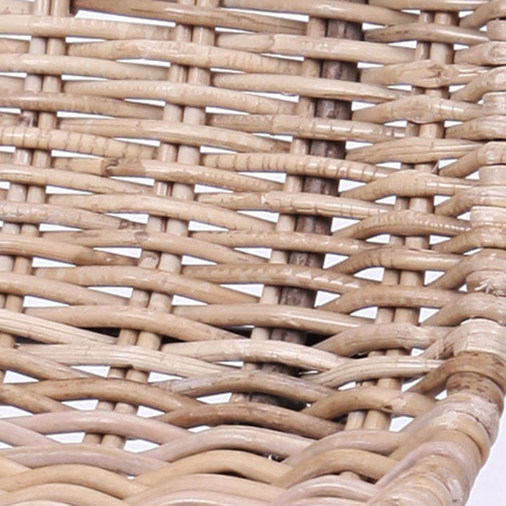Contemporary Boho Rectangular Dining Chair - Premium Indonesian Rattan: Handwoven Natural Weave, Eco-Friendly Comfort &amp; Sturdy Iron Legs For Dining Room