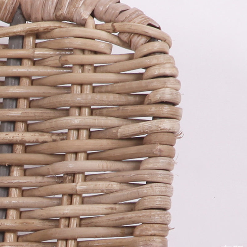 Contemporary Boho Rectangular Dining Chair - Premium Indonesian Rattan: Handwoven Natural Weave, Eco-Friendly Comfort &amp; Sturdy Iron Legs For Dining Room