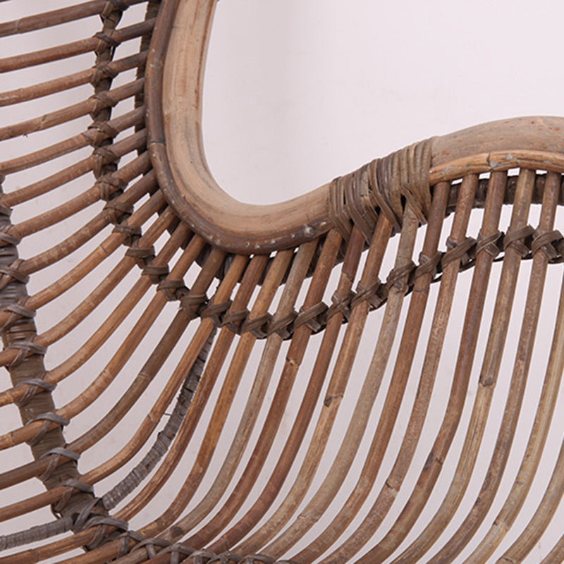 Chaise d’appoint bohème contemporaine - Rotin indonésien premium : tressage naturel, confort éco-responsable et support robuste en pieds en fer pour le salon 