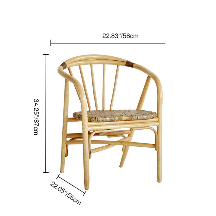 Fauteuil d'appoint bohème contemporain - Rotin indonésien premium : savoir-faire tressé à la main, texture naturelle du rotin, durable et doux pour la peau pour le salon et la chambre 