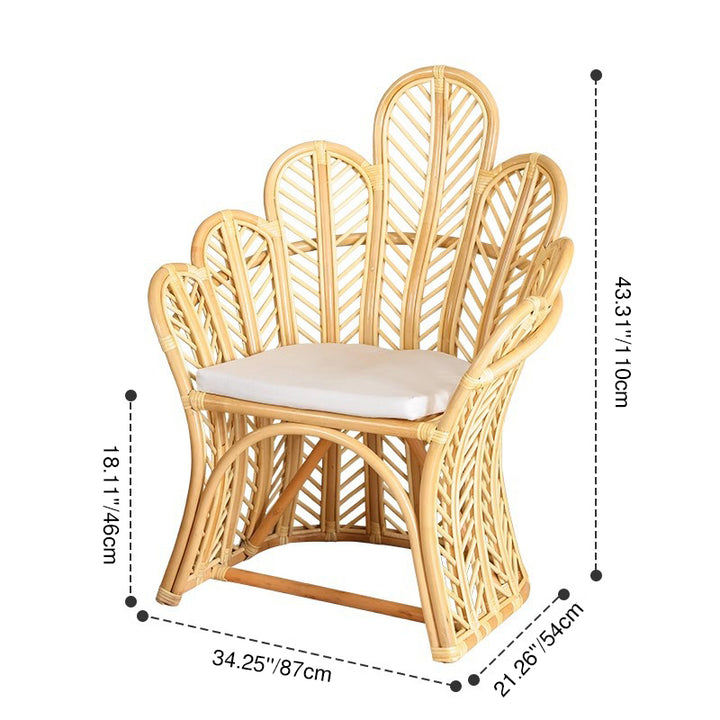 Handgefertigter indonesischer Rattan-Akzentstuhl - Boho handgewebt und atmungsaktiver Komfort für Wohnzimmer &amp; Schlafzimmer 