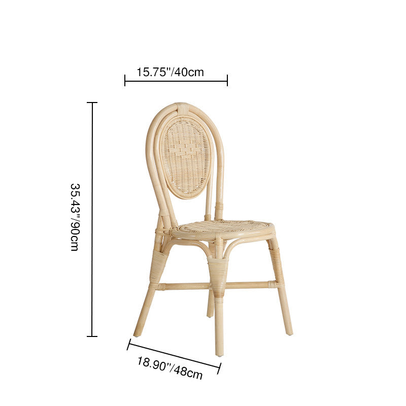 Silla de comedor de ratán natural artesanal premium - estilo rústico, transpirable y duradera para el comedor 