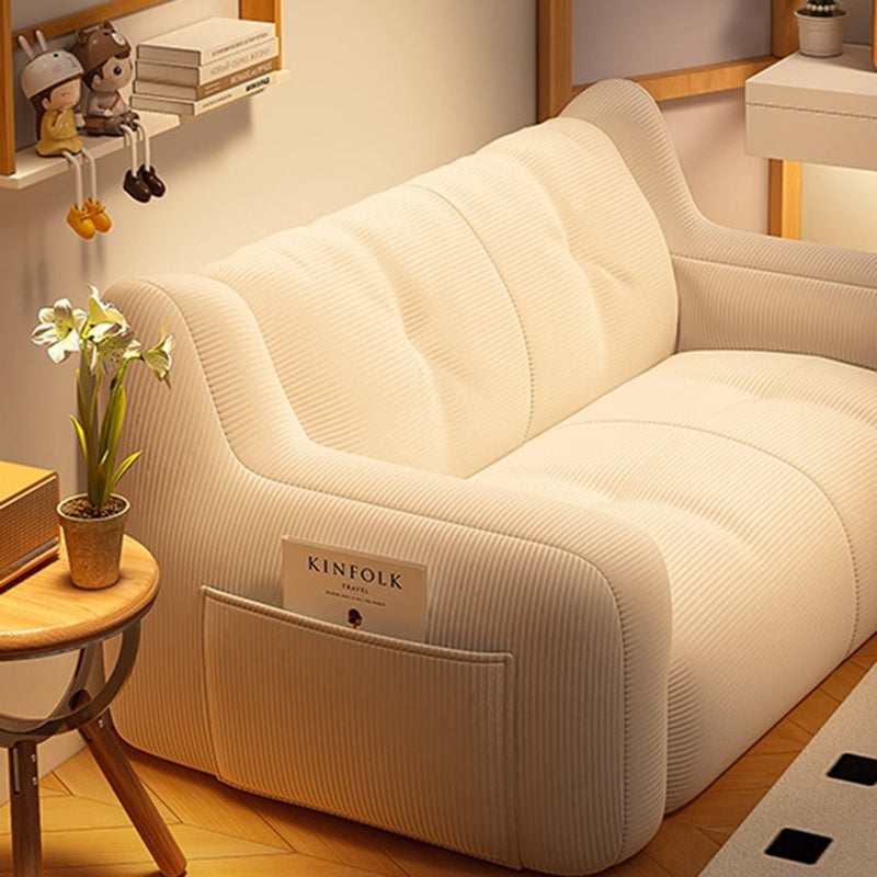 Modern Minimalist Corduroy EPS Rectangular Lazy Sofa Backrest Armrest Side Pocket For Living Room
