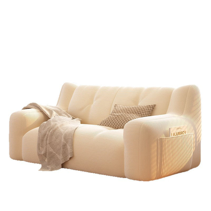 Modern Minimalist Corduroy EPS Rectangular Lazy Sofa Backrest Armrest Side Pocket For Living Room