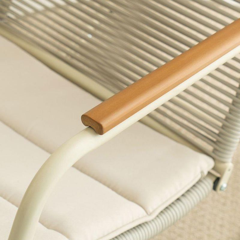 Modern Minimalist Linen PE Solid Wood Plywood Carbon Steel Rectangular Rocking Chair Armrest Backrest For Living Room