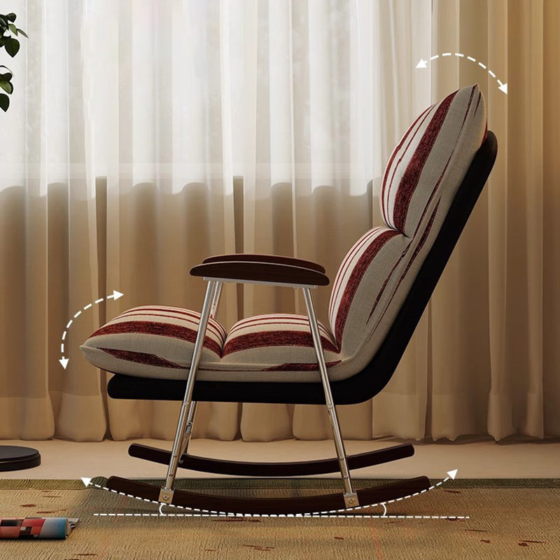 Silla mecedora rectangular contemporánea de terciopelo retro con cuero de rascado para gatos, madera maciza de caucho y respaldo con reposabrazos para sala de estar 