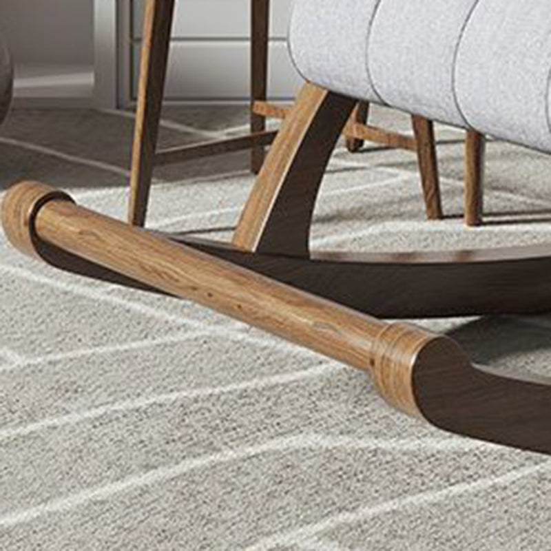 كرسي هزاز مستطيل عصري من الخشب الصلب على الطراز الشمالي مع نسيج مقاوم للماء ومسند ظهر ومسند ذراعين، كرسي استرخاء مريح لغرفة المعيشة 