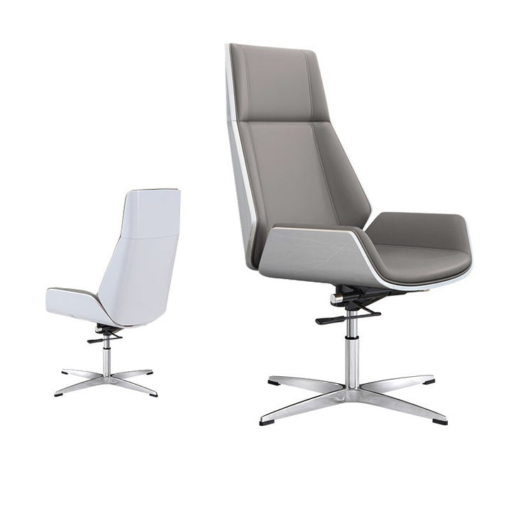 Modern Minimalist PU Leather Plywood Steel Rectangular Desk Chair Swivel Adjustable Height For Home &amp; Office