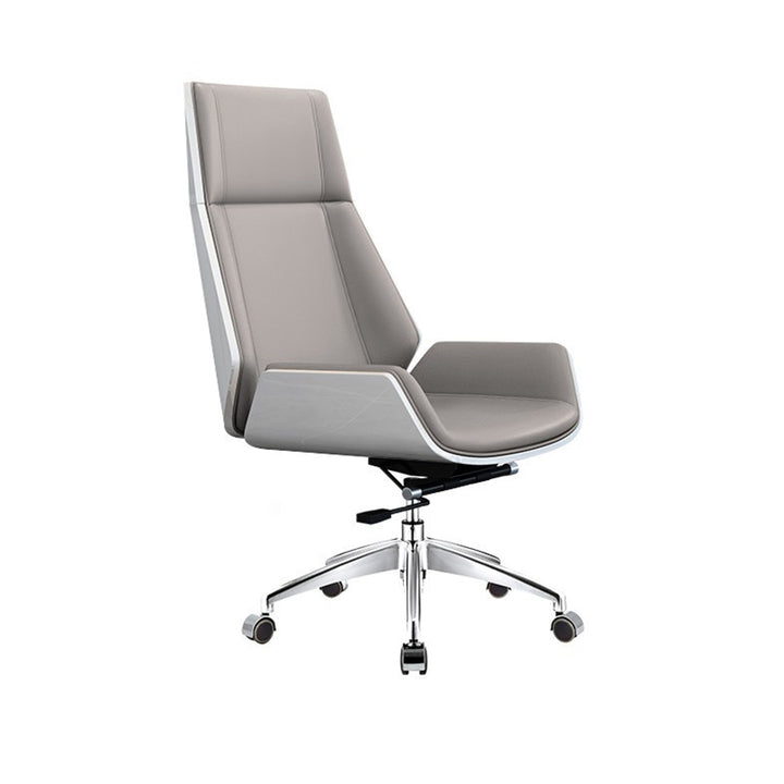 Modern Minimalist PU Leather Plywood Steel Rectangular Desk Chair Swivel Adjustable Height For Home &amp; Office