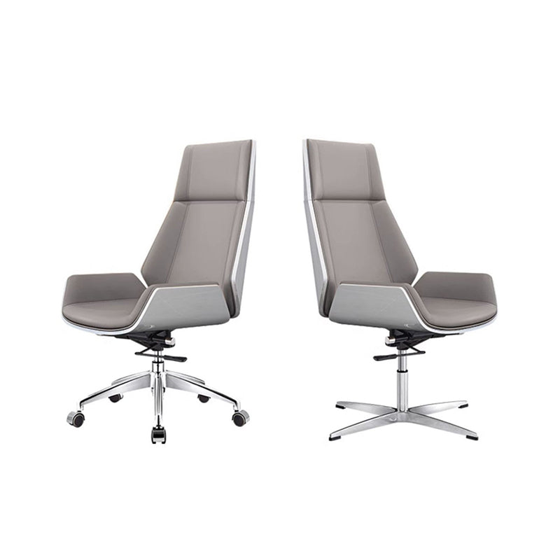 Modern Minimalist PU Leather Plywood Steel Rectangular Desk Chair Swivel Adjustable Height For Home &amp; Office