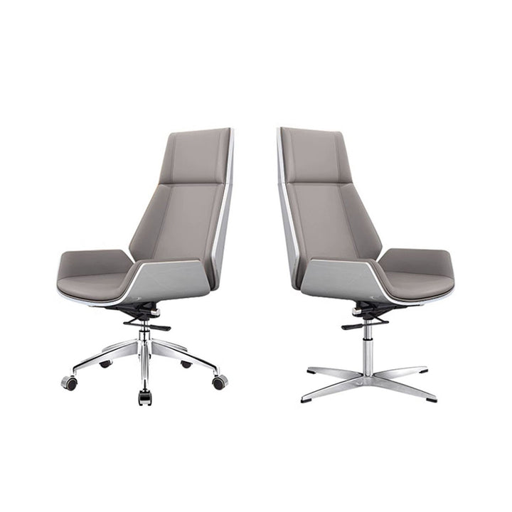 Modern Minimalist PU Leather Plywood Steel Rectangular Desk Chair Swivel Adjustable Height For Home &amp; Office