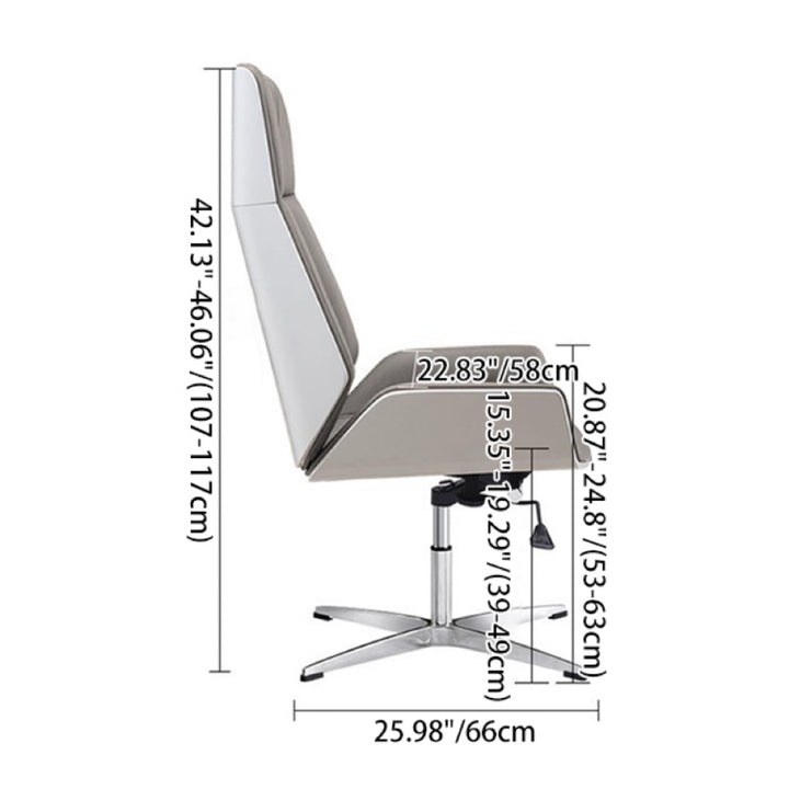 Modern Minimalist PU Leather Plywood Steel Rectangular Desk Chair Swivel Adjustable Height For Home &amp; Office