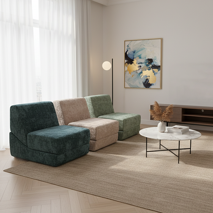 Flexible Space-Saving Compressed Sofa - Nordic Compressible, Frame-Free, 35D High Resilience Sponge For Comfort For Living Room &amp; Bedroom