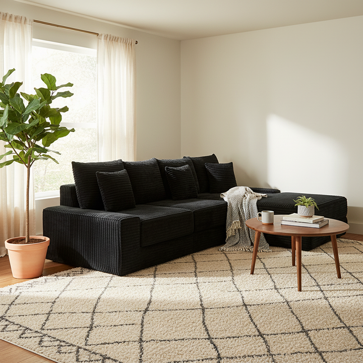 Canapé de compression multifonctionnel et peu encombrant - Design nordique ergonomique avec mousse haute résilience 35D 