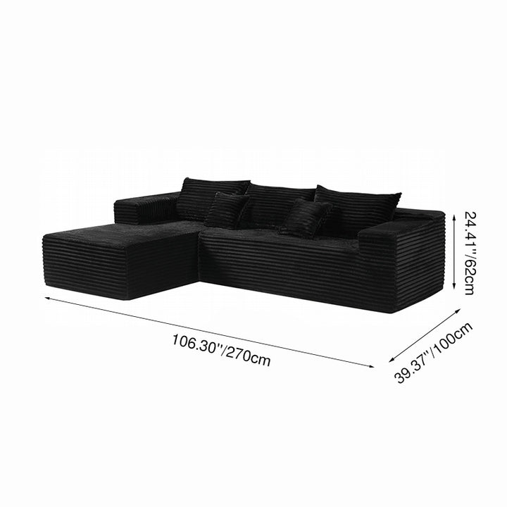Canapé de compression en mousse haute résilience Compact 35D - tissu côtelé doux nordique, rangement facile pour salon et chambre à coucher 