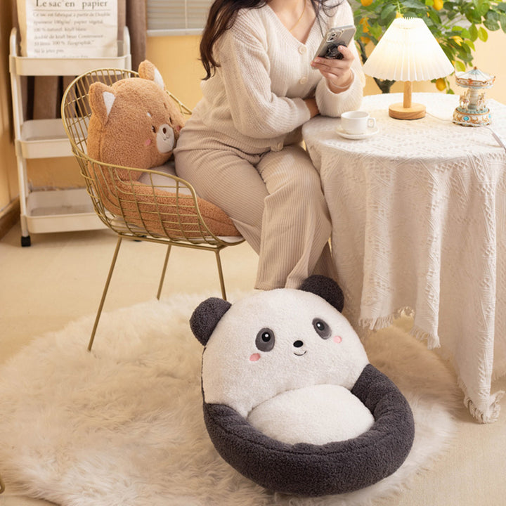 Contemporary Creative Velvet PP Cotton Ellipse Cartoon Animals Cushion Sofa Backrest For Living Room &amp; Bedroom