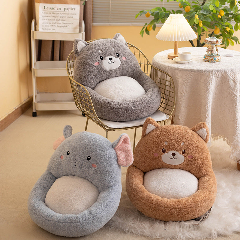 Contemporary Creative Velvet PP Cotton Ellipse Cartoon Animals Cushion Sofa Backrest For Living Room &amp; Bedroom