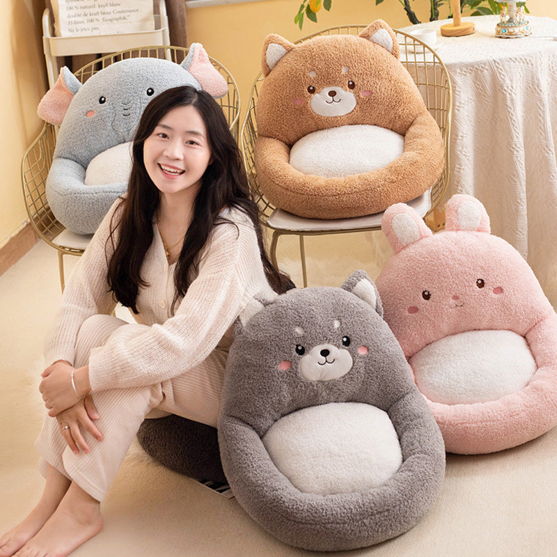 Contemporary Creative Velvet PP Cotton Ellipse Cartoon Animals Cushion Sofa Backrest For Living Room &amp; Bedroom