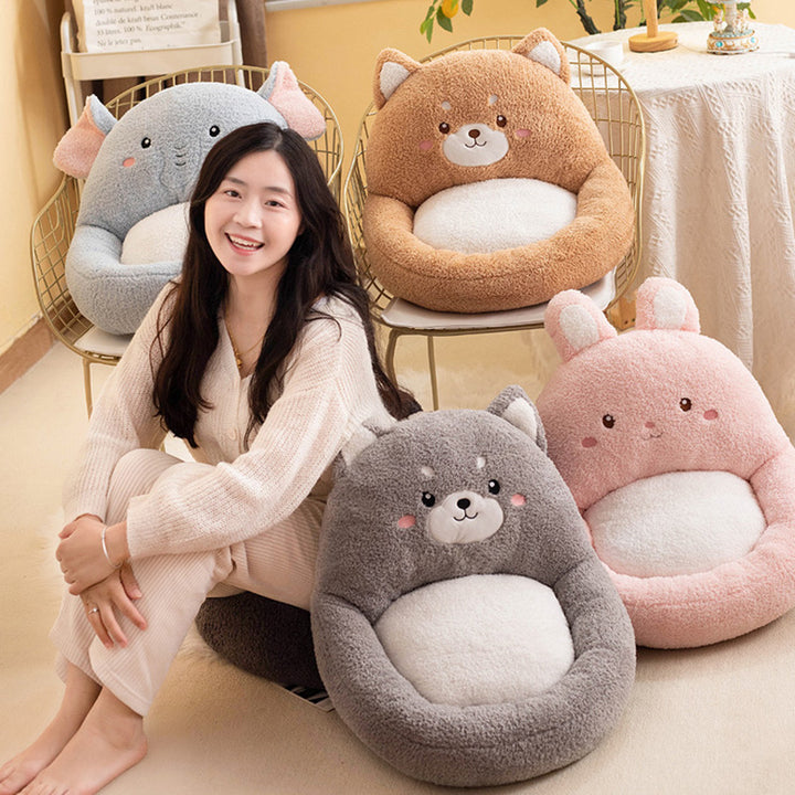 Contemporary Creative Velvet PP Cotton Ellipse Cartoon Animals Cushion Sofa Backrest For Living Room &amp; Bedroom