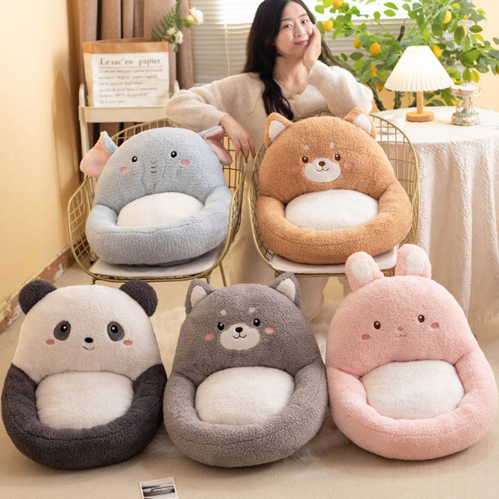 Contemporary Creative Velvet PP Cotton Ellipse Cartoon Animals Cushion Sofa Backrest For Living Room &amp; Bedroom