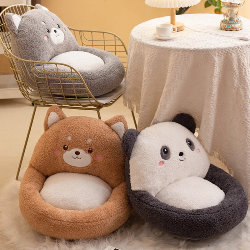Contemporary Creative Velvet PP Cotton Ellipse Cartoon Animals Cushion Sofa Backrest For Living Room &amp; Bedroom