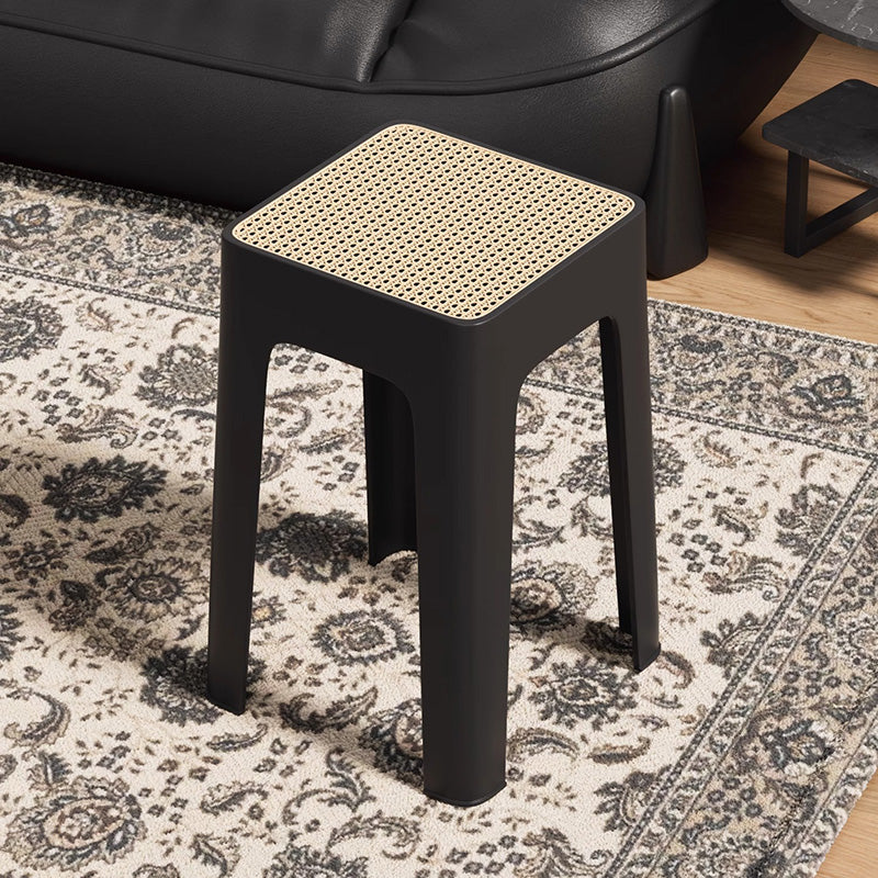 Modern Mid-Century Plastic Square Stackable Dining Chair With Comfortable Seat For Dining Room &amp; Kitchen