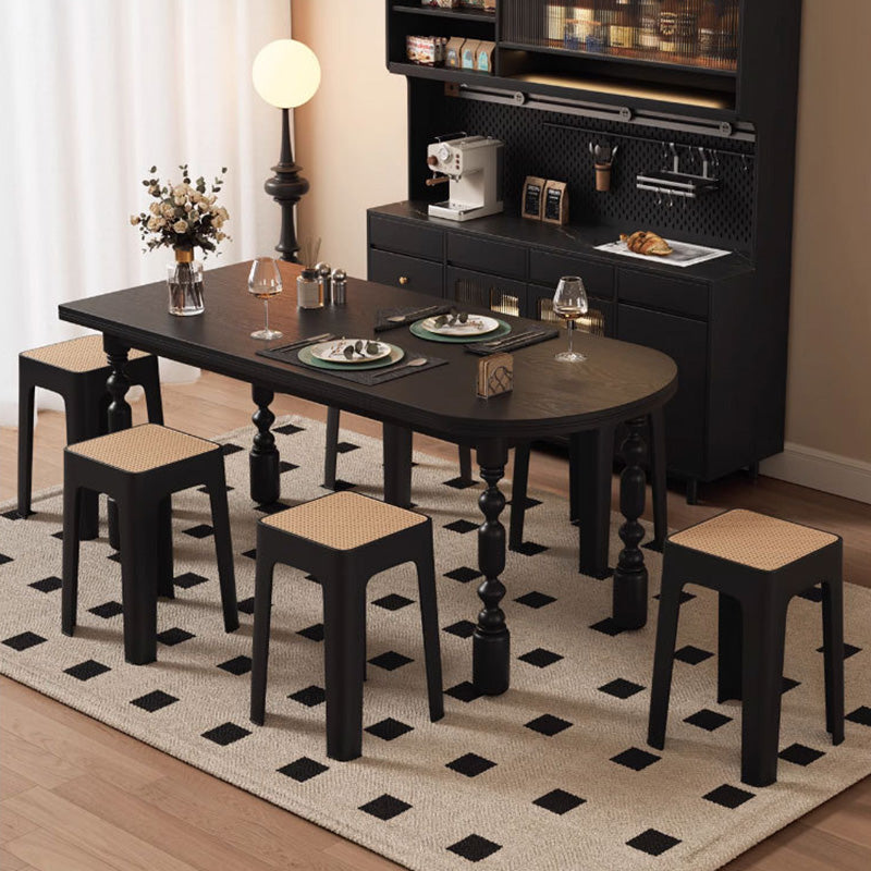 Modern Mid-Century Plastic Square Stackable Dining Chair With Comfortable Seat For Dining Room &amp; Kitchen