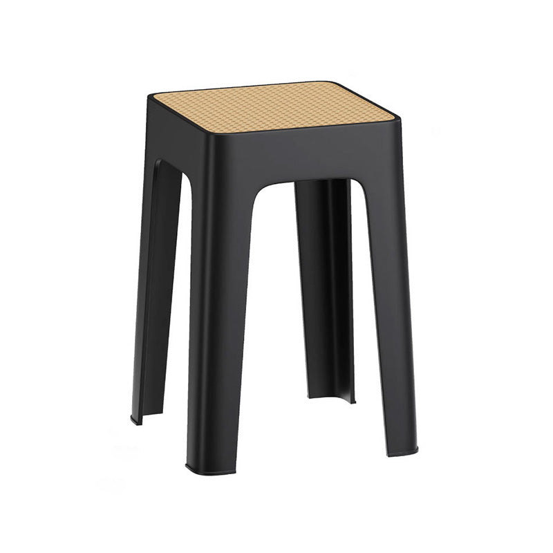Modern Mid-Century Plastic Square Stackable Dining Chair With Comfortable Seat For Dining Room &amp; Kitchen