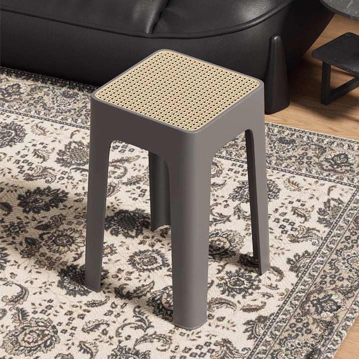 Modern Mid-Century Plastic Square Stackable Dining Chair With Comfortable Seat For Dining Room &amp; Kitchen