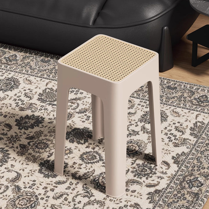 Modern Mid-Century Plastic Square Stackable Dining Chair With Comfortable Seat For Dining Room &amp; Kitchen