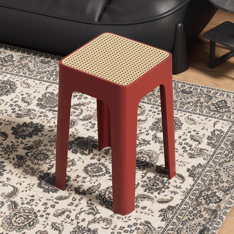 Modern Mid-Century Plastic Square Stackable Dining Chair With Comfortable Seat For Dining Room &amp; Kitchen