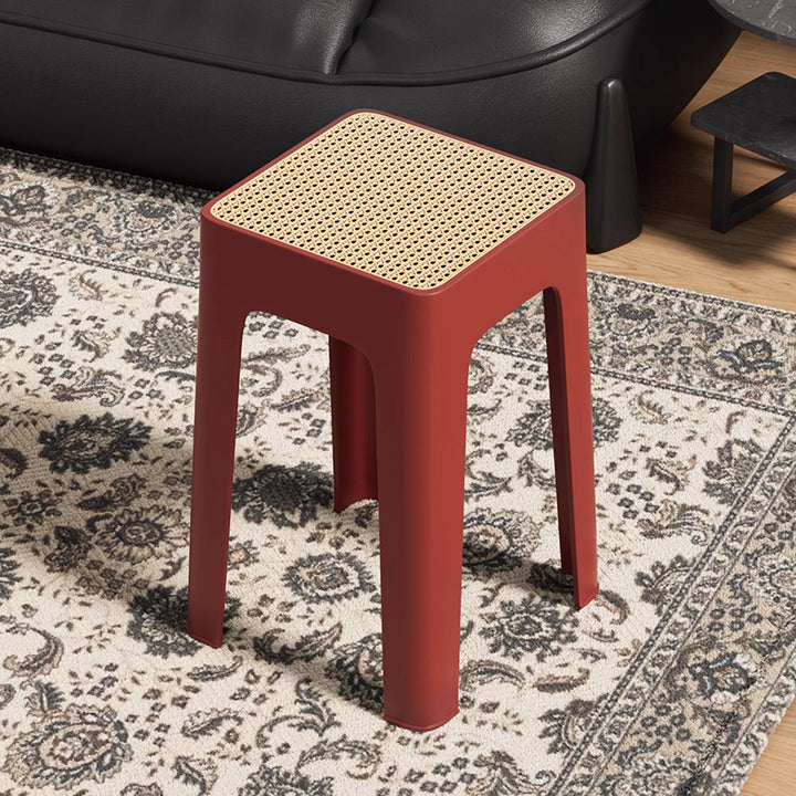 Modern Mid-Century Plastic Square Stackable Dining Chair With Comfortable Seat For Dining Room &amp; Kitchen