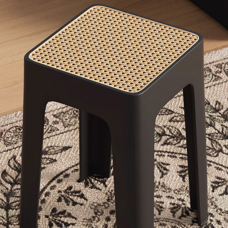 Modern Mid-Century Plastic Square Stackable Dining Chair With Comfortable Seat For Dining Room &amp; Kitchen
