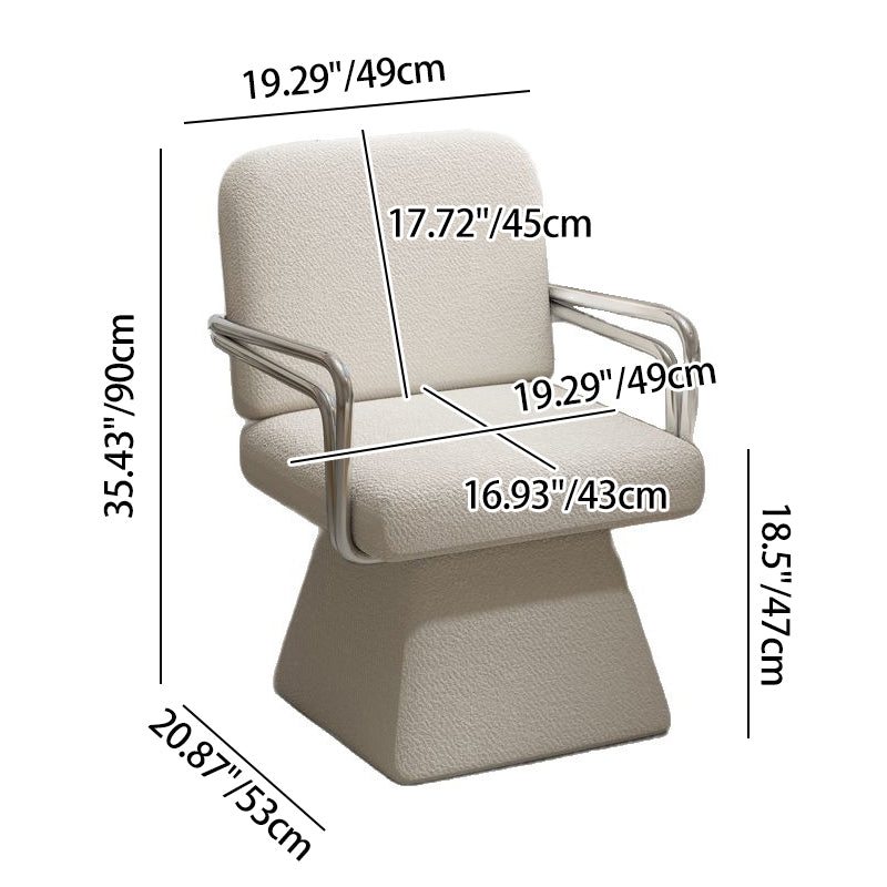 Moderna Minimalista Silla Giratoria de Terciopelo Madera Maciza Contrachapado Acero con Respaldo y Reposabrazos para Sala de Estar 