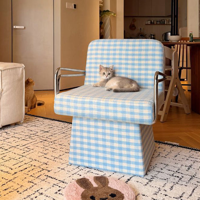 Moderna Minimalista Silla Giratoria de Terciopelo Madera Maciza Contrachapado Acero con Respaldo y Reposabrazos para Sala de Estar 
