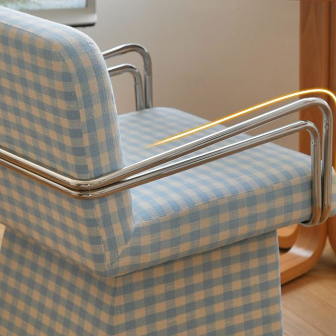 Moderna Minimalista Silla Giratoria de Terciopelo Madera Maciza Contrachapado Acero con Respaldo y Reposabrazos para Sala de Estar 